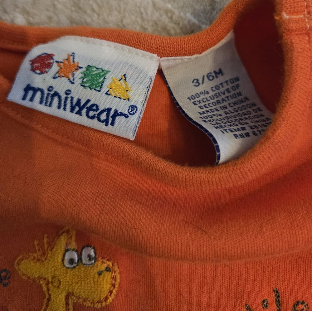 Vintage Y2k Miniwear Orange Jungle Buddies Animals Romper